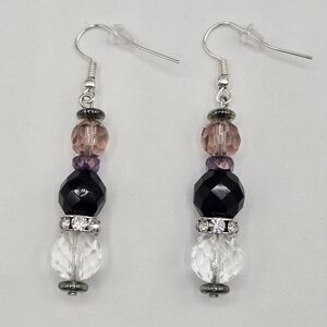 Crystal Dangle Earrings Made with Swarovski Crystals Silver Overlay
